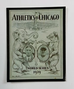 World Series Program Cover Card 1929 Philadelphia Athletics vs Chicago Cubs WS1 - Picture 1 of 2