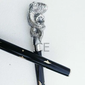 Brass Aluminium Chrome Octopus Handle Victorian Style Wooden Walking Stick Cane - Picture 1 of 4