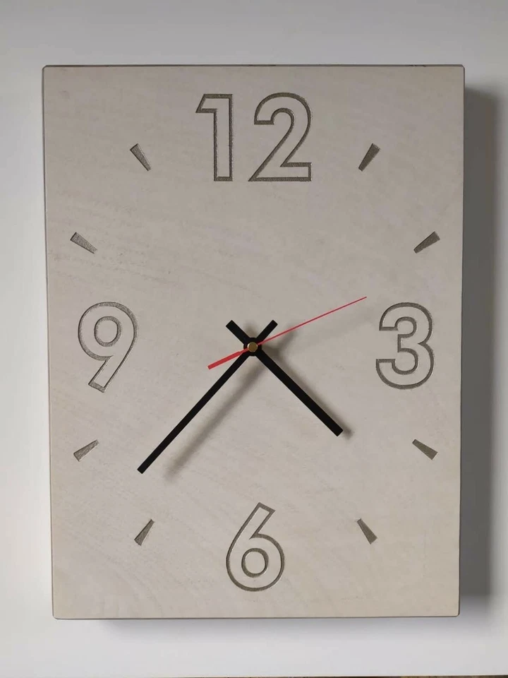 Orologio da parete design moderno in gres Effetto Legno 40x30x3 cm scatolato - Immagine 1 di 1