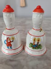 2 Vintage Kurt Adler Christmas Bells Santa Candles Made in Japan 