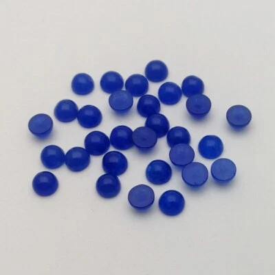 Wholesale 50pcs 4mm Natural Blue Stone Round Cab Cabochon Beads No Hole - Image 1 of 2