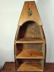 RARE Ducks Unlimited Wooden Canoe Boat 3-Tier Shelf Rustic Vintage Decor 27.5” - Picture 1 of 8