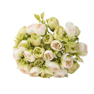 2Bouquet 14 Heads Artificial Rose Silk Flower Arrangements for Home Bridal Ki... - Picture 1 of 9