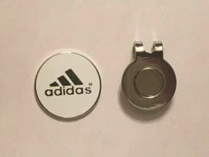 (1) Adidas 1" Flat Coin Style Golf Marker W/ Bonus Hat Clip - Quality Made! - Picture 1 of 1