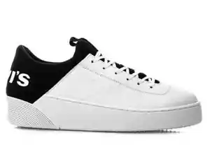 Levi's 37546-0157 Mujer Tenis Cuero Zapatos Blanco Negro Talla UK 6 - Imagen 1 de 7