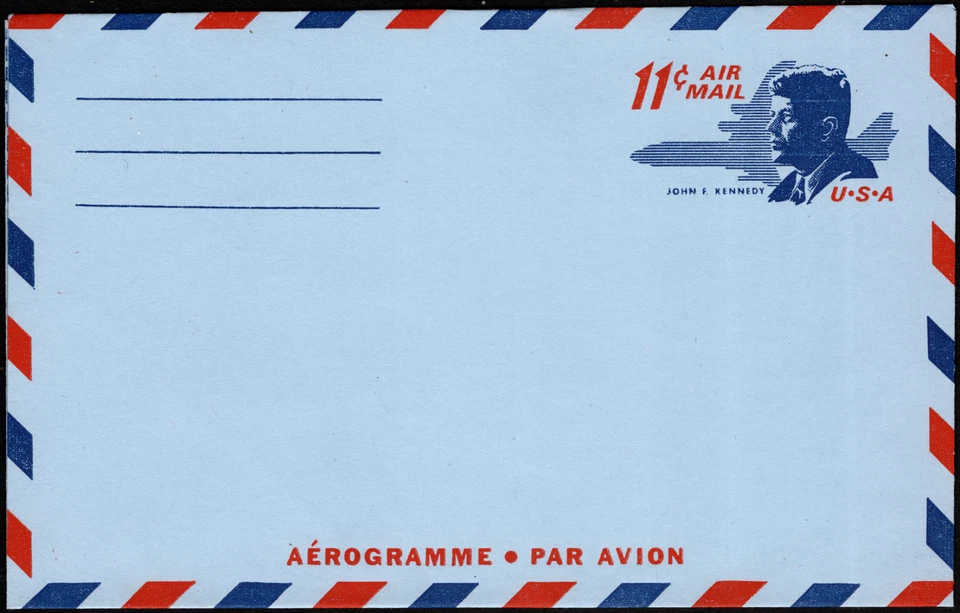 US Postal Stationery Scott #UC38 Mint-  11 Cents John F. Kennedy Airletter Sheet - Image 1 of 1