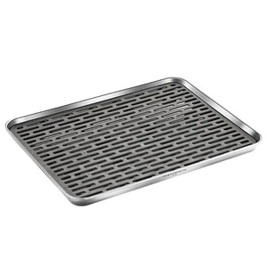 Stainless Steel Drain Tray, Cup & Dish Drying Rack, Drain Board 2 Tier Non Slip - Picture 1 of 7