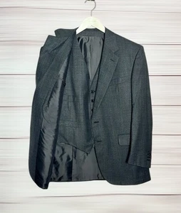 SULKA Traje Gris Chaqueta Blazer y Chaleco Super 150 Lana Hecho en Italia Talla US 42R - Imagen 1 de 21