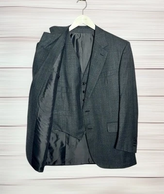 SULKA Traje Gris Chaqueta Blazer y Chaleco Super 150 Lana Hecho en Italia Talla US 42R Foto 1 de 4