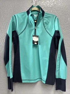 Ariat Tek Heat Series 1/4 Zip Long Sleeve Size S Navy And Teal Color - Picture 1 of 10