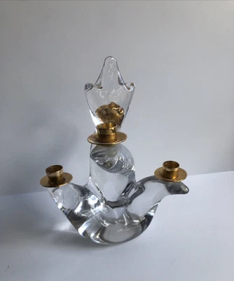 Candelabro MCM de vidrio abstracto French Schneider Mod 4 velas Foto 1 de 4