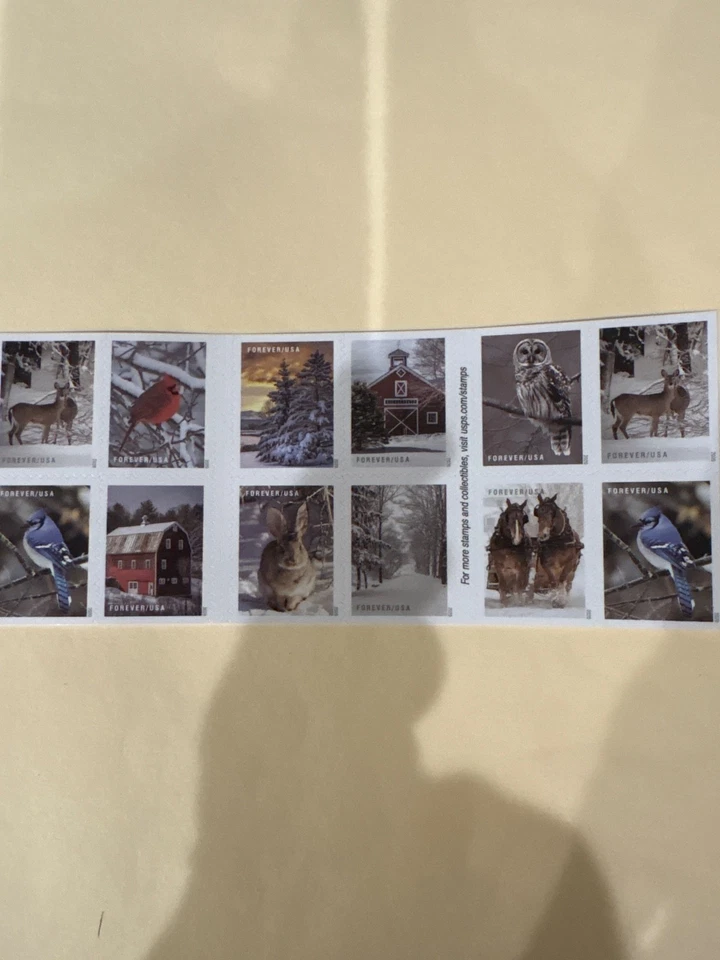 #5532-5541 MNH, WINTER SCENES-COMPLETE BOOKLET, 20X78 Cent, FV $15.60 (2020) - Image 1 of 2