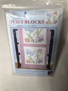 Bloques de Edredón Jack Dempsey Estampado Blanco 18"X18" 6/Paquete XX Mariposas - Imagen 1 de 7