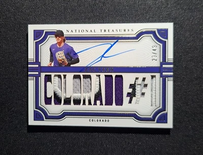 🔥⚾️ /49,2023 Panini National Treasures Zac Veen adesivo de 4 cores autografado  - Imagem 1 de 2