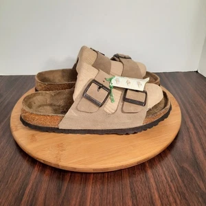 Birkenstock Betula Arizona Womens 10 Sandles Tan Taupe Suede Leather Buckle NEW - Picture 1 of 12