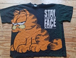 Rare Vintage 90s GARFIELD/  2sided single stitch Graphic tee  L - Picture 1 of 3