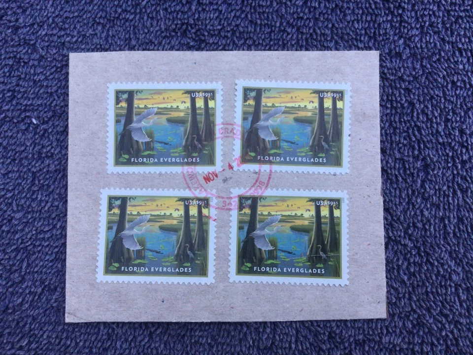 4 x Postmarked USA FLORIDA EVERGLADES $ 9.65 - Scott # 5751 - Image 1 of 1