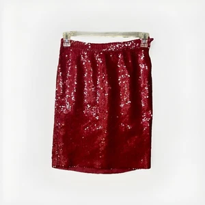 VTG Ungaro Parallele Paris Skirt Sz 10 (6) Red Sequin 80s Short Cocktail READ - Picture 1 of 13