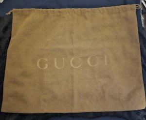 GUCCI Grande Marrón Bolsa para el Polvo Logo Cordón Algodón Hecho en Italia 18.5" x 15... - Imagen 1 de 6