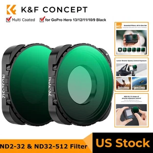K&F Concept 2Pcs ND2-32 & ND32-512 Filter Set for GoPro Hero 13/12/11/10/9 Black - Picture 1 of 7