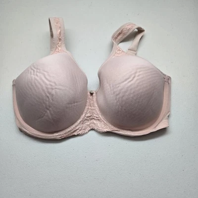 Breezies Women Bra 36DDD Blush Pink T Shirt Underwired Lace Strap - Image 1 of 4
