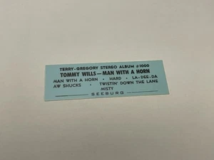Jukebox LP 33 Title Strip Tommy Wills Man With A Horn - Picture 1 of 1