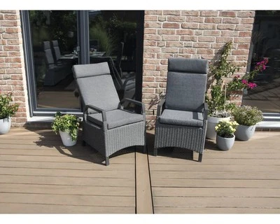 BELLAVISTA - HOME&GARDEN® Hochlehner-Sessel-Set Dallas von bellavista - Home&Garden grau