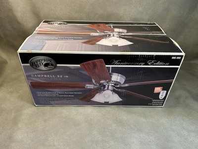 Hampton Bay Campbell 52 in. Indoor Brushed Nickel Ceiling Fan with Light New - Image 1 of 4