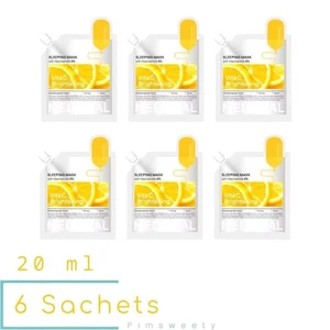 6 Sachets X 20 ml MEDIHEAL Vita C Brightening Sleeping Mask Brighten Radiant - Picture 1 of 14