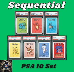 SEQ Set 7 PSA 10 Pokemon Center Playing  Card Babanuki Old Maid Pikachu Gengar - Picture 1 of 9