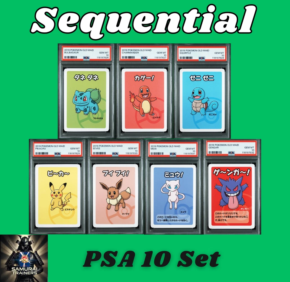 SEQ Set 7 PSA 10 Pokemon Center Playing  Card Babanuki Old Maid Pikachu Gengar - Image 1 of 1