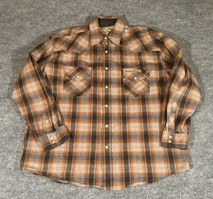 West Coast Choppers Shirt Mens Large Plaid Western Pearl Snap Jesse James - Picture 1 of 8