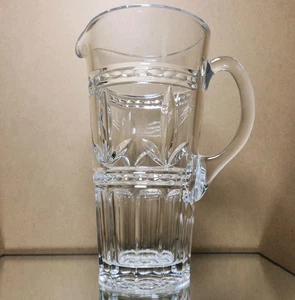 Dresden Macryl Crystal Pitcher Large Thick Heavy Elegant Oval Fan Cut 10" Tall - Picture 1 of 19