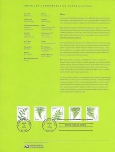 Estampillas de Forever Ferns #4874-78 USPS #1415 página de recuerdo FDC - Imagen 1 de 1