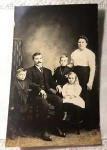 Real Photo Postcard RPPC Victorian Family Sailor Outfits PC-9 - Picture 1 of 3