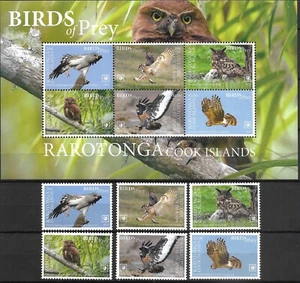 RAROTONGA (Islas Cook) - 2018 MNH "BIRDS OF PREY" ¡Dos hojas y juego de recuerdo!! - Imagen 1 de 2