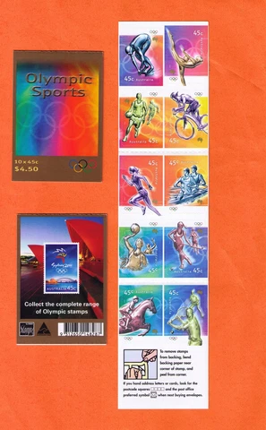 Australia 2000 Olympic Sports 10 x 45c Booklet MNH Cover