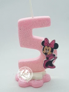 Vela personalizada porcelana fría Inspirada en Minnie RosaCumpleaños tarta - Imagen 1 de 1