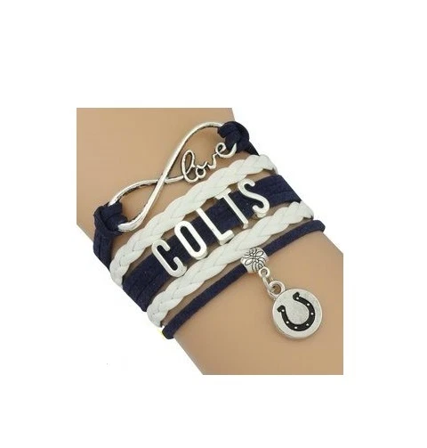 Indianapolis Colts Football Charm Dangle Women's Fashion Multi Strand Bracelet - Image 1 of 1