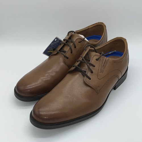 Clarks Whiddon tinta unita in pelle marrone scuro (52919) uomo taglia 11