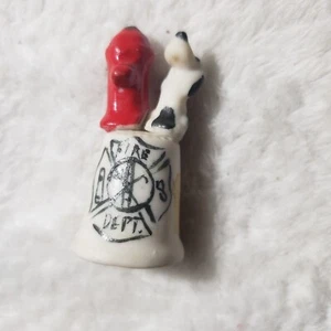 De Colección Darus Bisque Porcelana Departamento de Bomberos Dedal Dalmación, Boca Hidrante Figuras y Escudo - Imagen 1 de 5