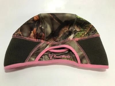Huntworth Hunting Hat Oak Tree EVO Camo Pink Winter Beanie Skull Cap w Pony Tail - Image 1 of 4
