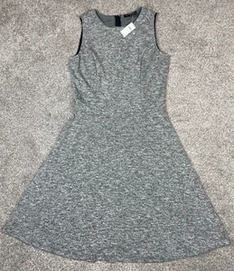 Banana Republic Dress Womens 6 Tall Skater Swing Heathered Minimal Preppy NEW - Picture 1 of 9