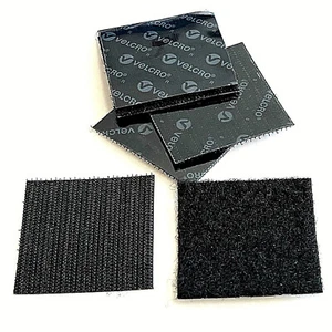 Klettverschluss 2"" x 2"" industrielle strapazierfähige Quadrate schwarze Streifen Marke selbstklebend - Bild 1 von 1
