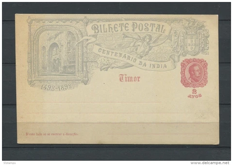 Timor 1898 Nice Mint Portugal Colony Picture PSC Postcard  India Memorial Cover