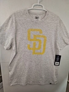 San Diego Padres 47 Brand Heather Relay Gray SS T-Shirt Men's Large NWT - Picture 1 of 2