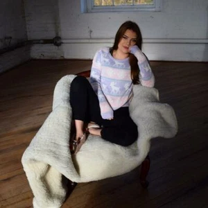 Knitted Nordic Womens Sweater. Rudolph Snowflake Jumper Pastel Christmas Girls - Picture 1 of 4