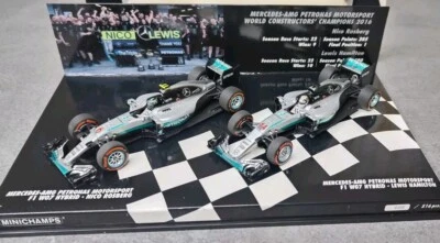 Minichamps Mercedes AMG F1 W07 Hybrid 1:43 N.Rosberg L.Hamilton 2016 - Image 1 of 3