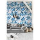 Blue Floral Removable Wallpaper Watercolor Feminine Abstract Painting Adhesive