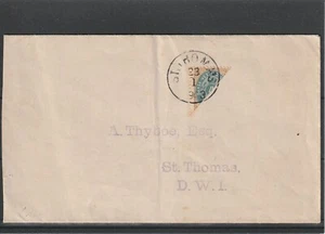 DANISH WEST INDIA, 1903, FINE COVER WITH BISECTED STAMP, MICHEL 7IbH, SEE! - Picture 1 of 1